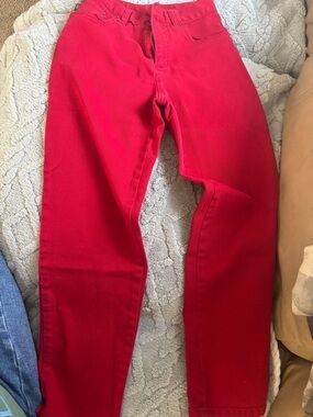 Lauren Ralph Lauren Bright Red Straight-Leg Jeans
